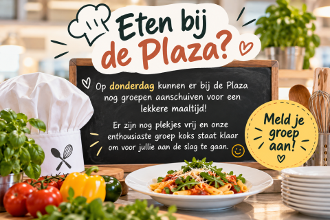 Aankondiging  Eten bij de Plaza