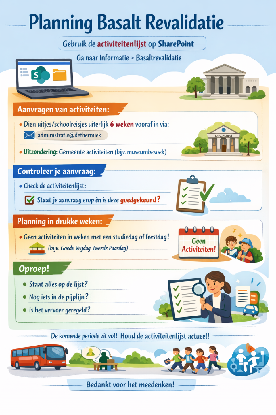 Basalt Revalidatie activiteitenplanning infographic